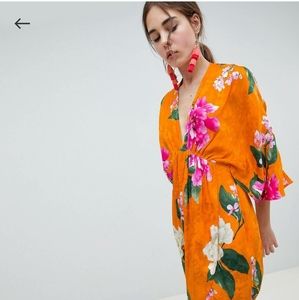 ASOS Design Kimono Midi Floral Dress
